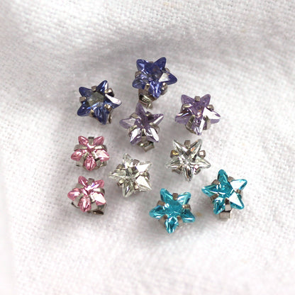 9 karat hvitt gull 6 mm Star Stud øredobber