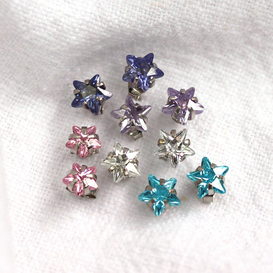 9ct White Gold 6mm Star Stud Earrings