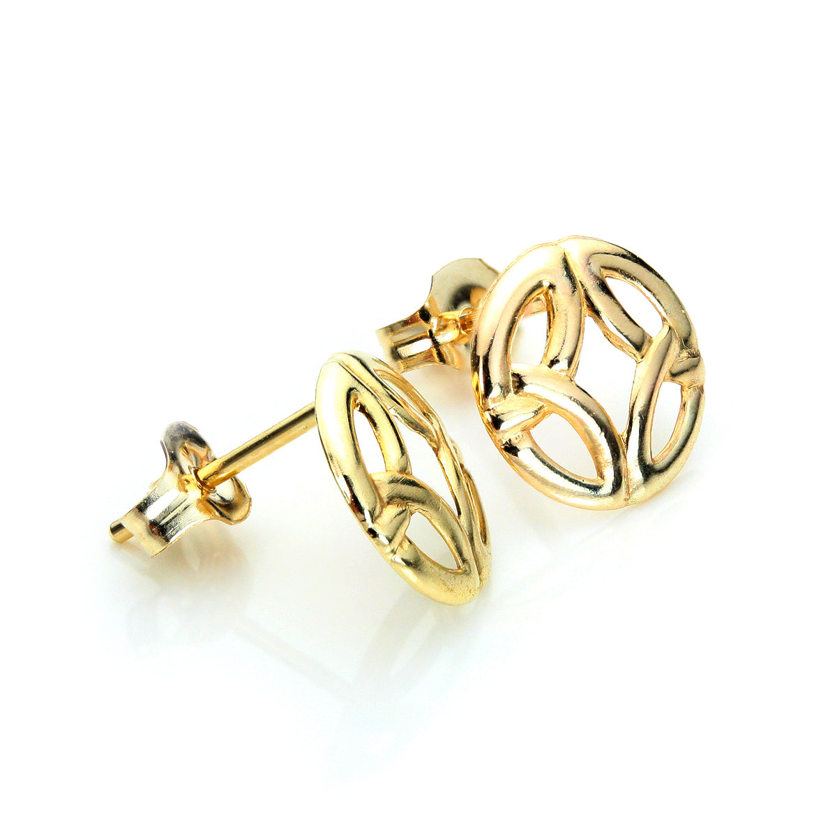 9ct Yellow Gold Round Celtic Design Stud Earrings