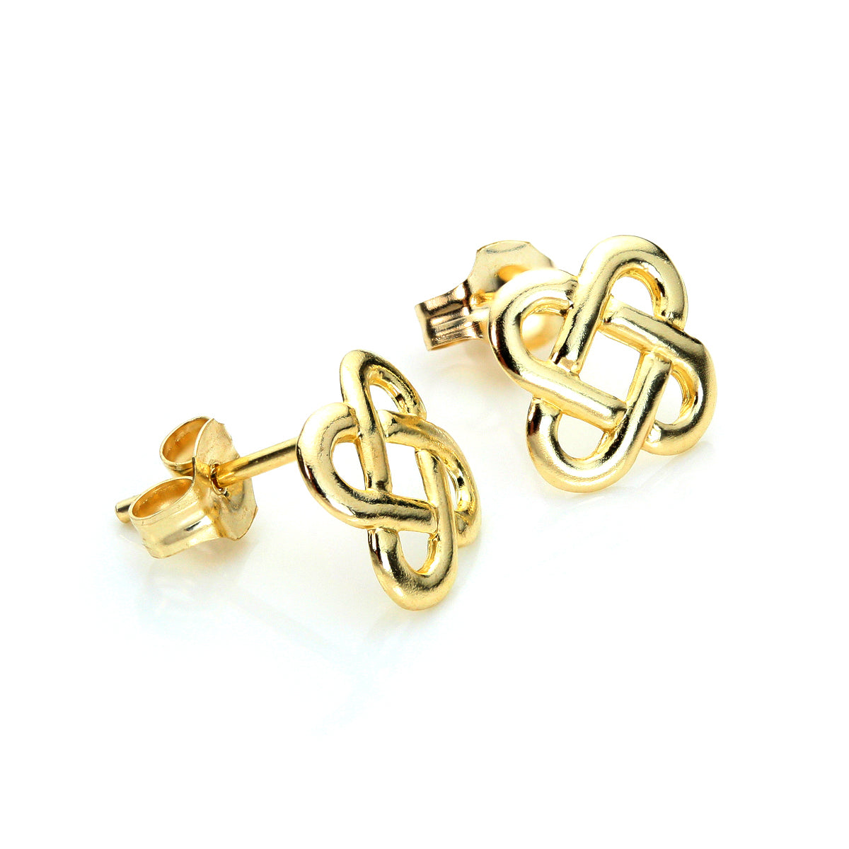 9ct Yellow Gold Square Celtic Knot Stud Earrings