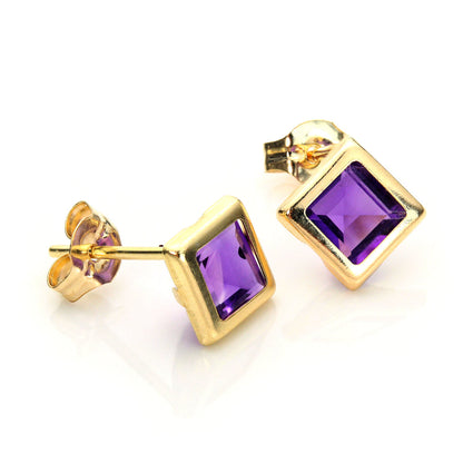 9ct Yellow Gold 5mm Gemstone Stud Earrings