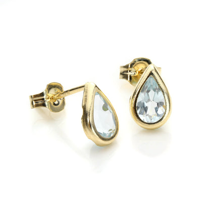 9ct Yellow Gold Birthstone Stud Earrings