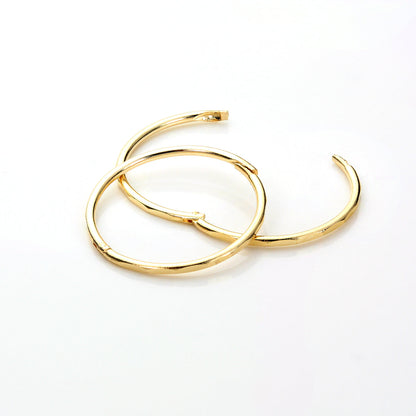 9ct Yellow Gold Faceted Hinged Hoop Earrings