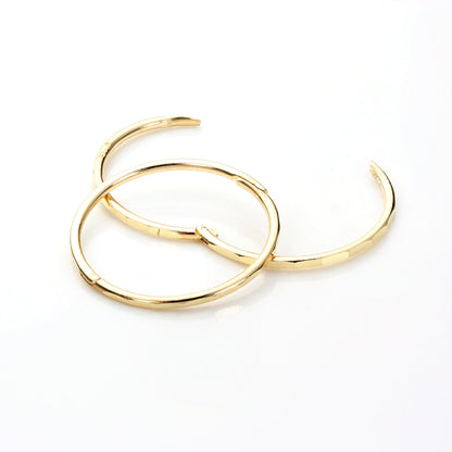 9ct Yellow Gold Faceted Hinged Hoop Earrings