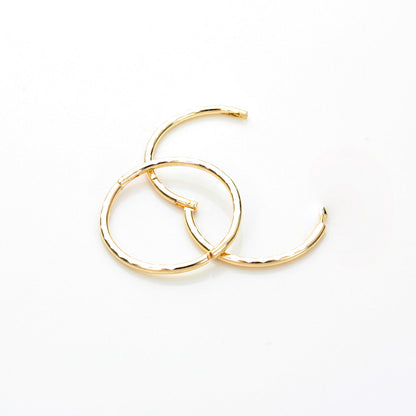 9ct Yellow Gold Diamond Cut Hinged Hoop Earrings