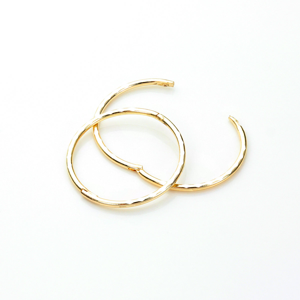 9ct Yellow Gold Diamond Cut Hinged Hoop Earrings