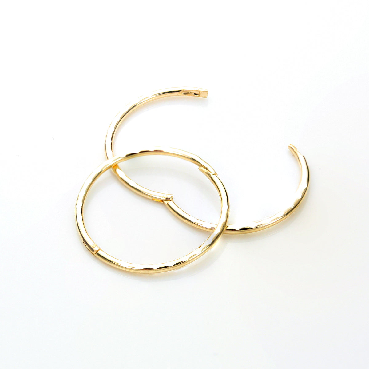 9ct Yellow Gold Diamond Cut Hinged Hoop Earrings