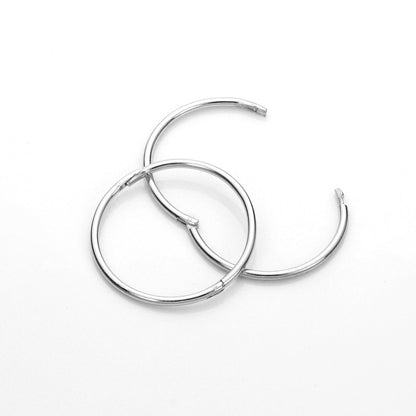 Sterling Silver Hinged Hoop Earrings