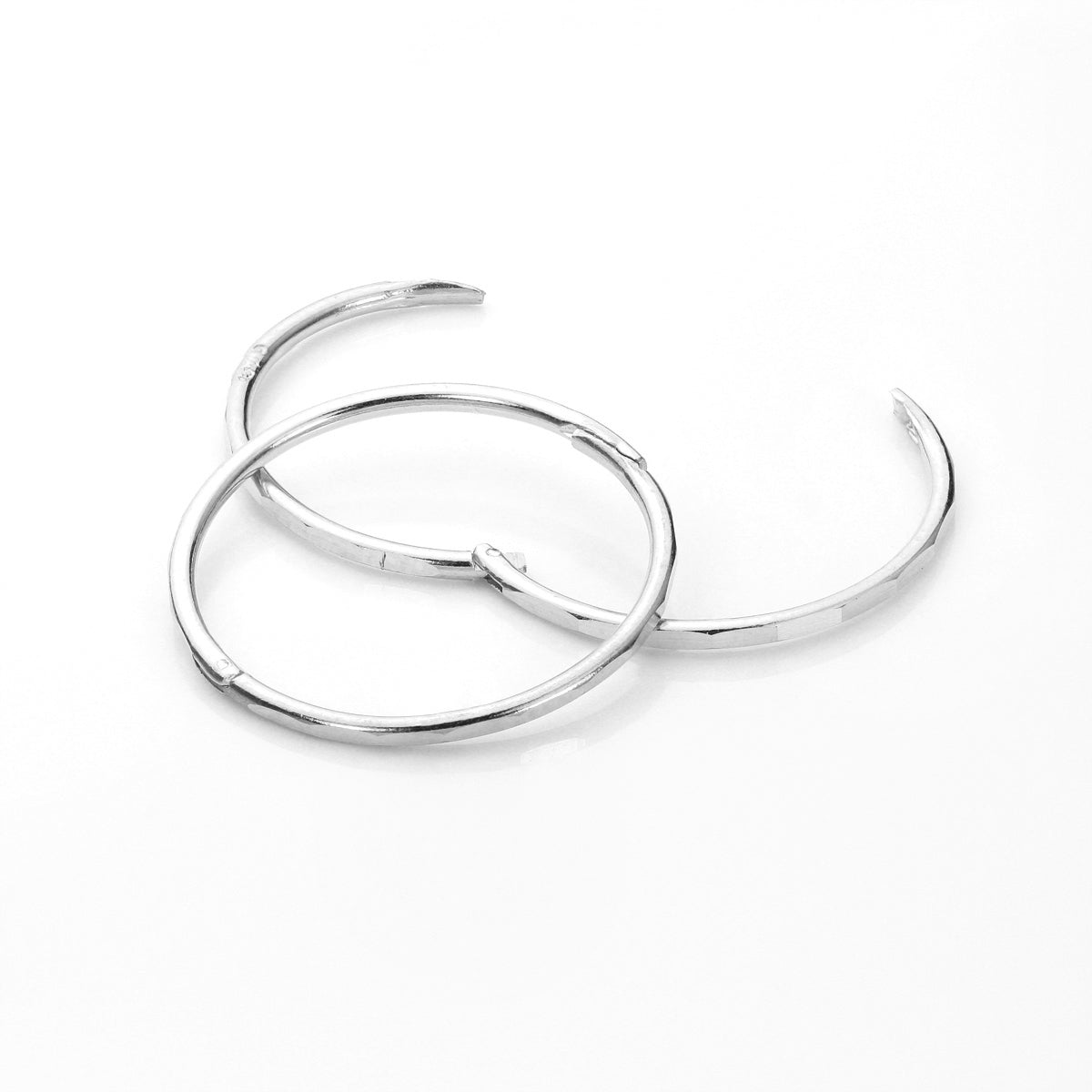 Sterling Silver Hinged Hoop Earrings