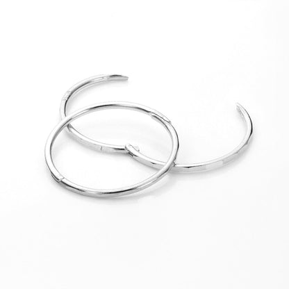 Sterling Silver Hinged Hoop Earrings