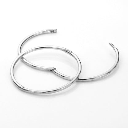 Sterling Silver Hinged Hoop Earrings