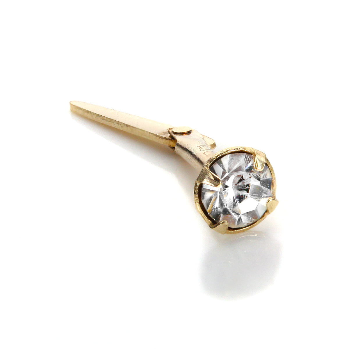 Andralok 9ct Yellow Gold CZ 3mm Nose Stud