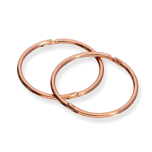 9ct Rose Gold 14mm Hinged Sleeper Hoop Earrings