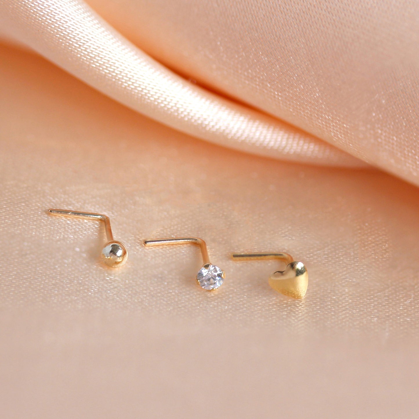 9ct Yellow Gold Clear Crystal Nose Stud