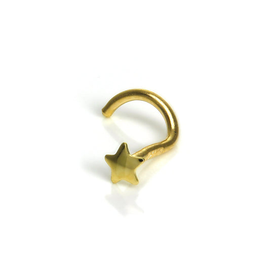 9ct Gold Star Nose Screw Piercing