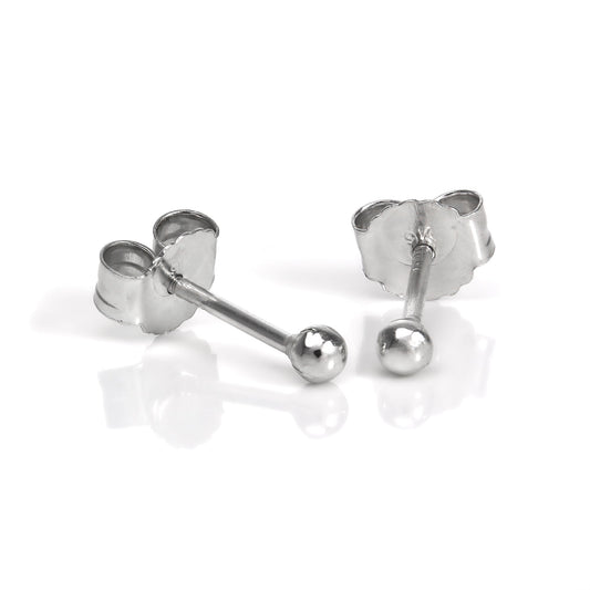 9ct White Gold 2mm Ball Stud Earrings