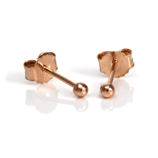 9ct Rose Gold 2mm Ball Stud Earrings