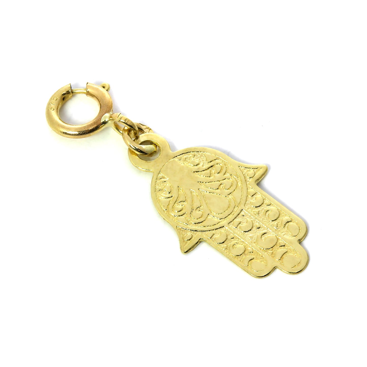 9ct Gold Hamsa Hand Clip on Charm