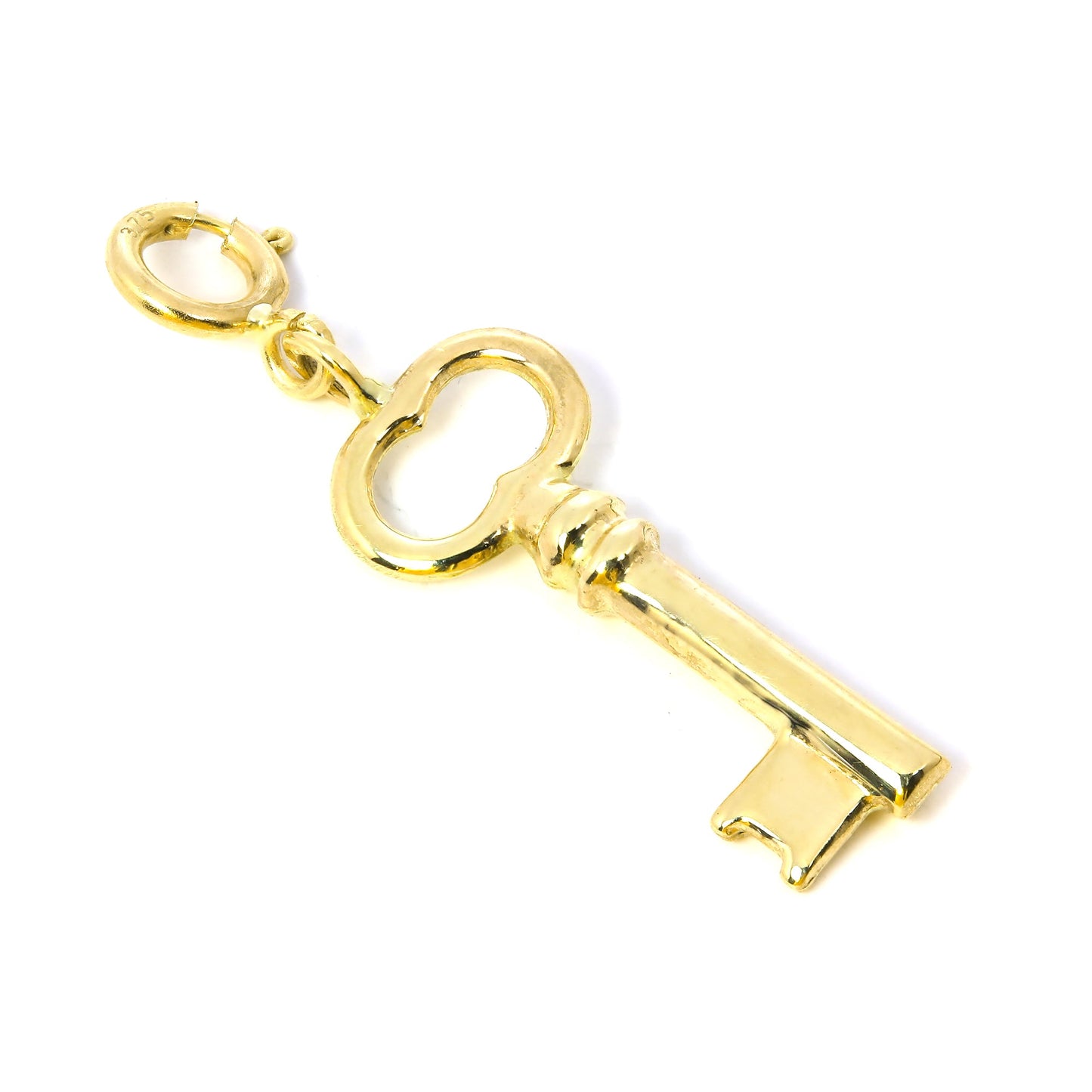 9ct Gold Old Fashioned Key Clip on Charm