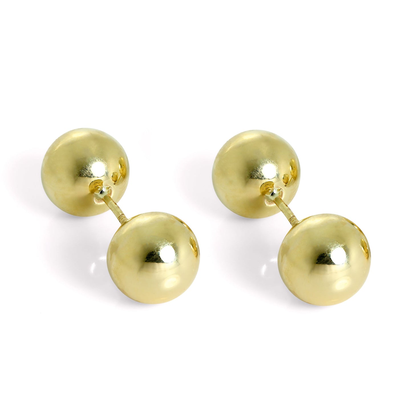 9ct Gold Double Sided 8mm Ball Stud Earrings