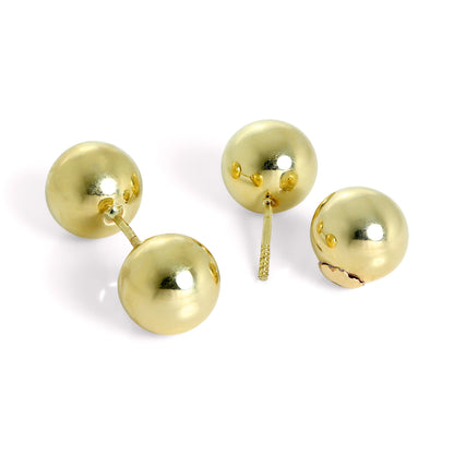 9ct Gold Double Sided 8mm Ball Stud Earrings