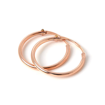 9ct Rose Gold Light Sleeper Hoop Earrings 10mm - 13mm