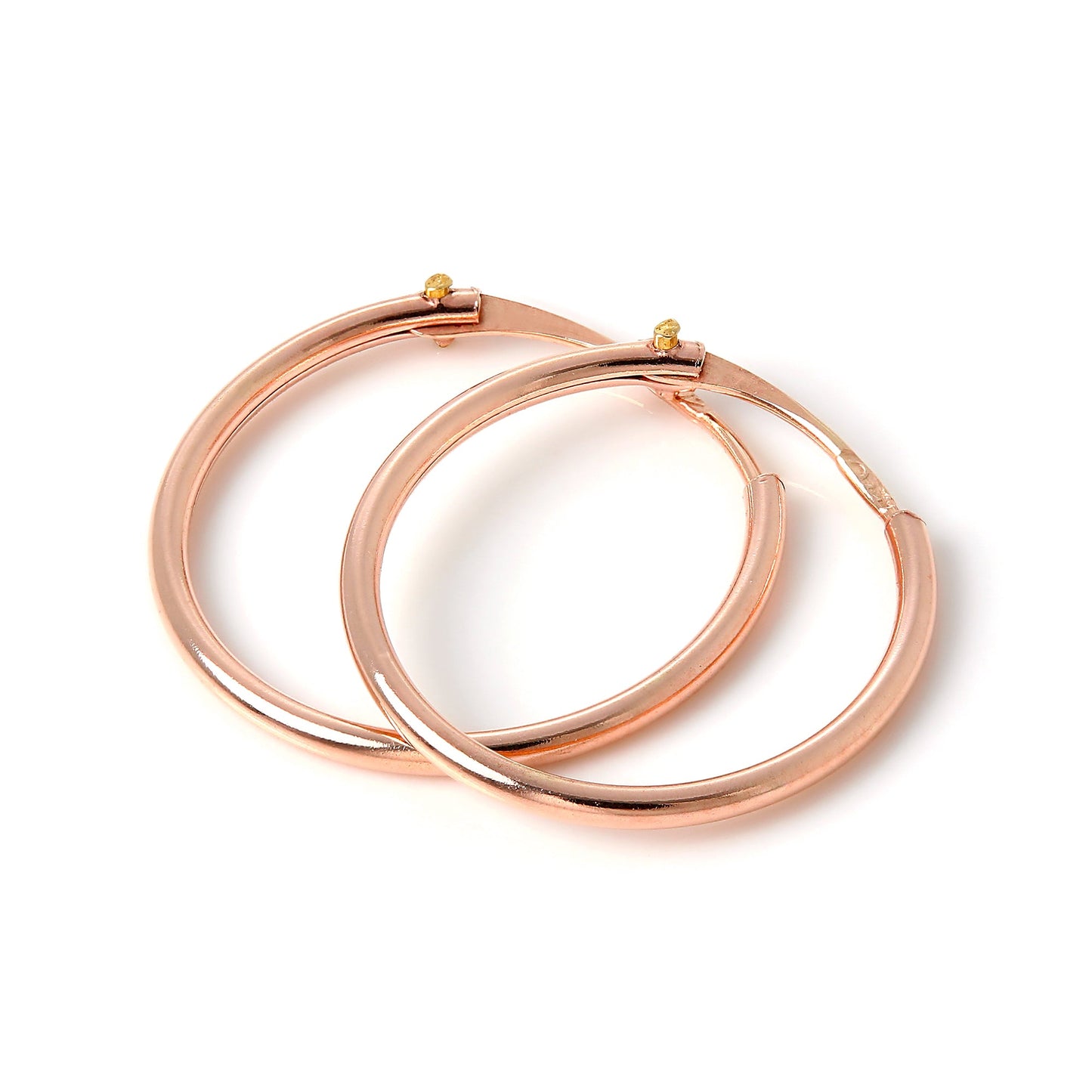 9ct Rose Gold Light Sleeper Hoop Earrings 10mm - 13mm