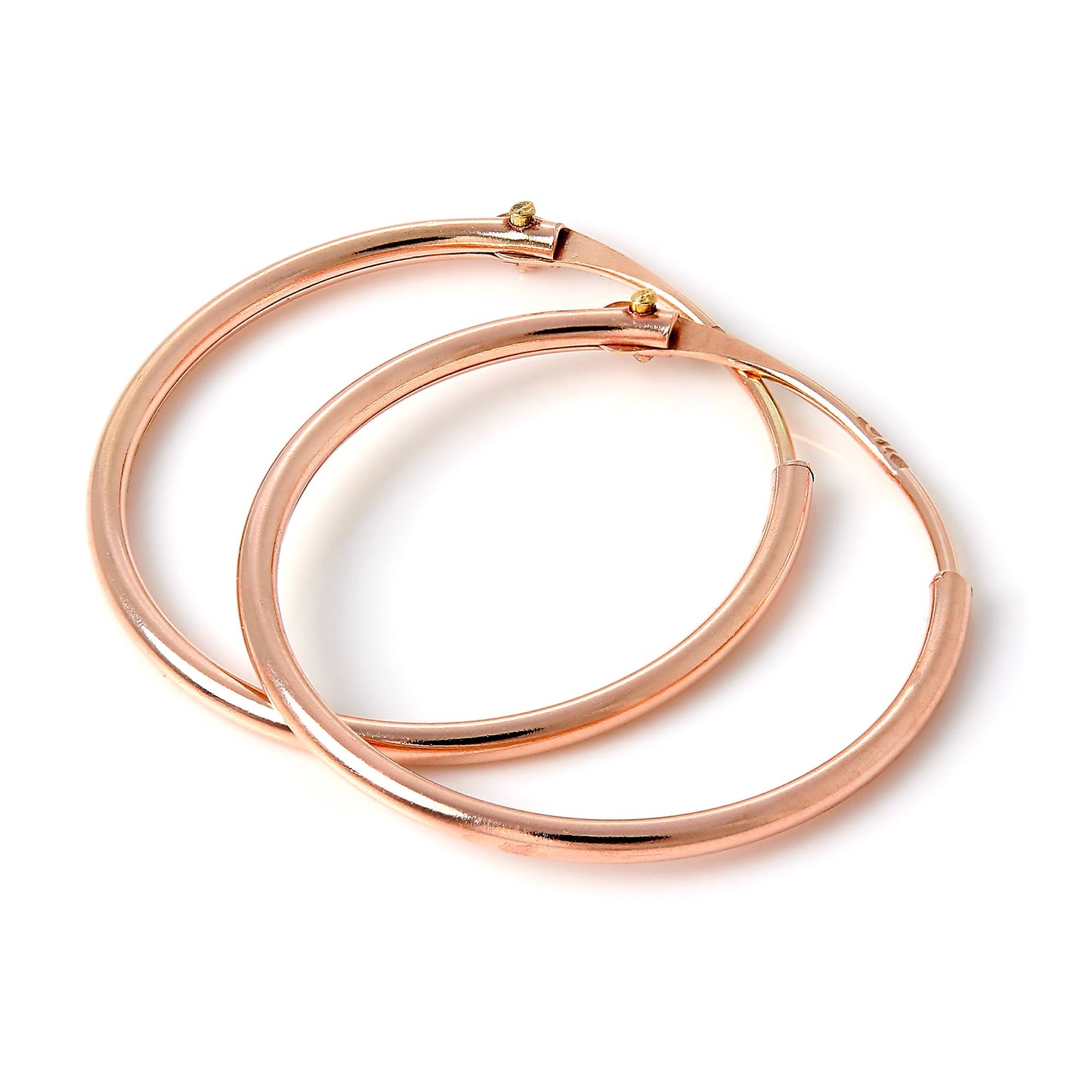 9ct Rose Gold Light Sleeper Hoop Earrings 10mm - 13mm