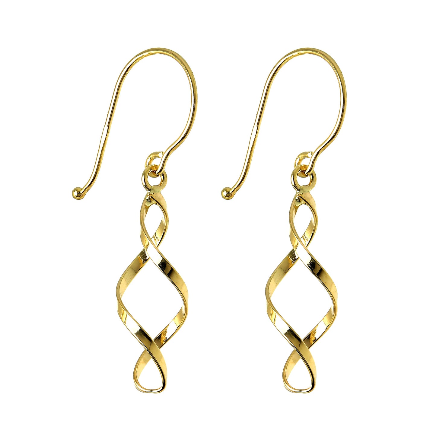 9ct Gold Double Twist Drop Earrings