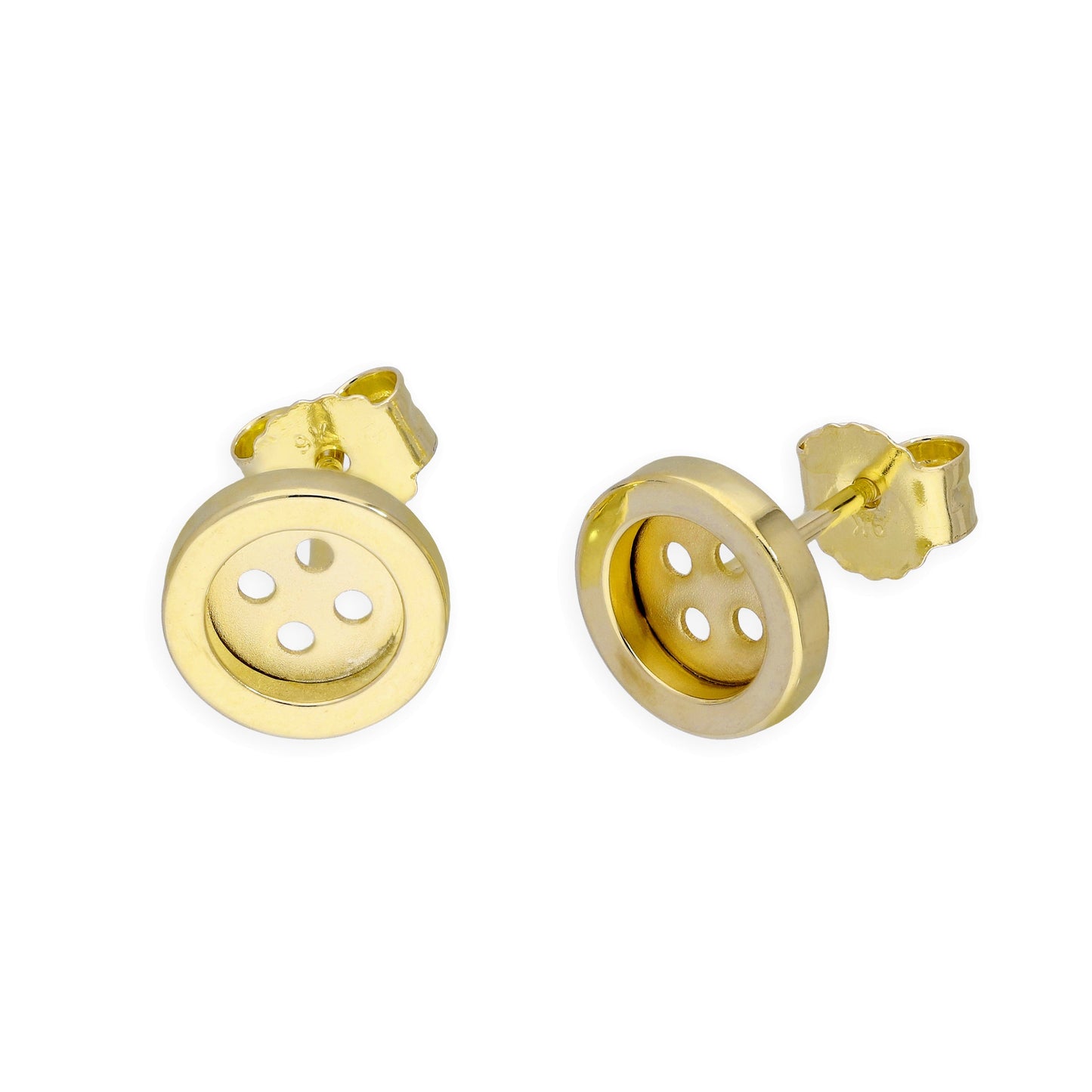 9ct Gold Button Stud Earrings