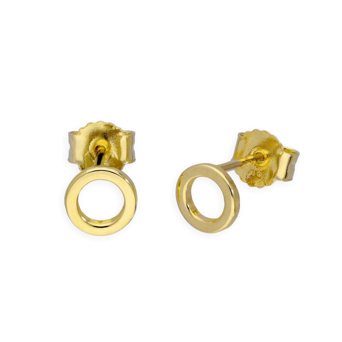 9ct Gold Karma Circle Stud Earrings