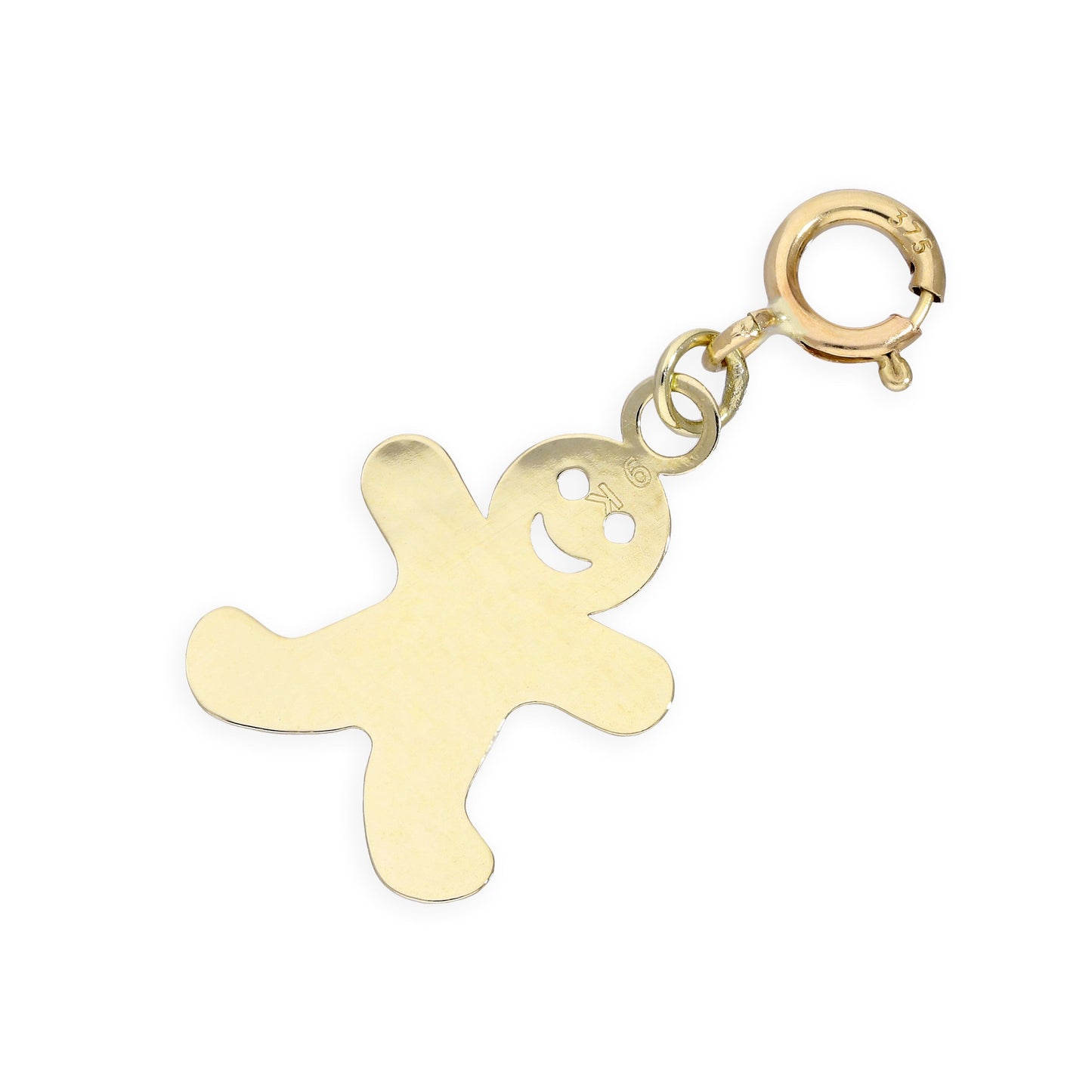 9ct Gold Gingerbread Man Clip on Charm