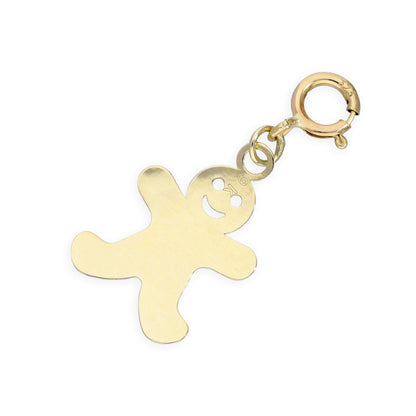 9ct Gold Gingerbread Man Clip on Charm