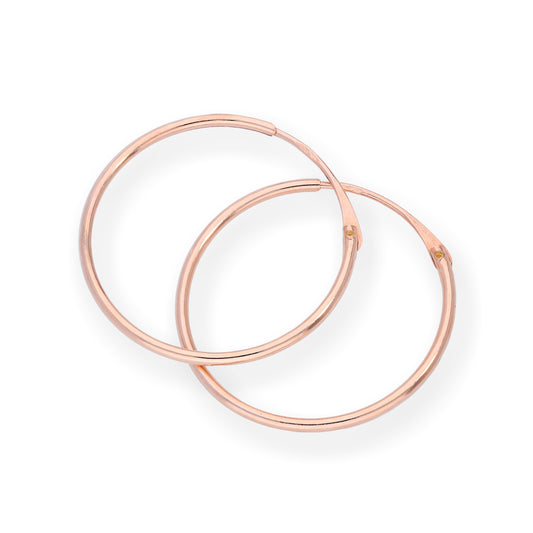 9ct Rose Gold 18mm Hinged Sleeper Hoop Earrings