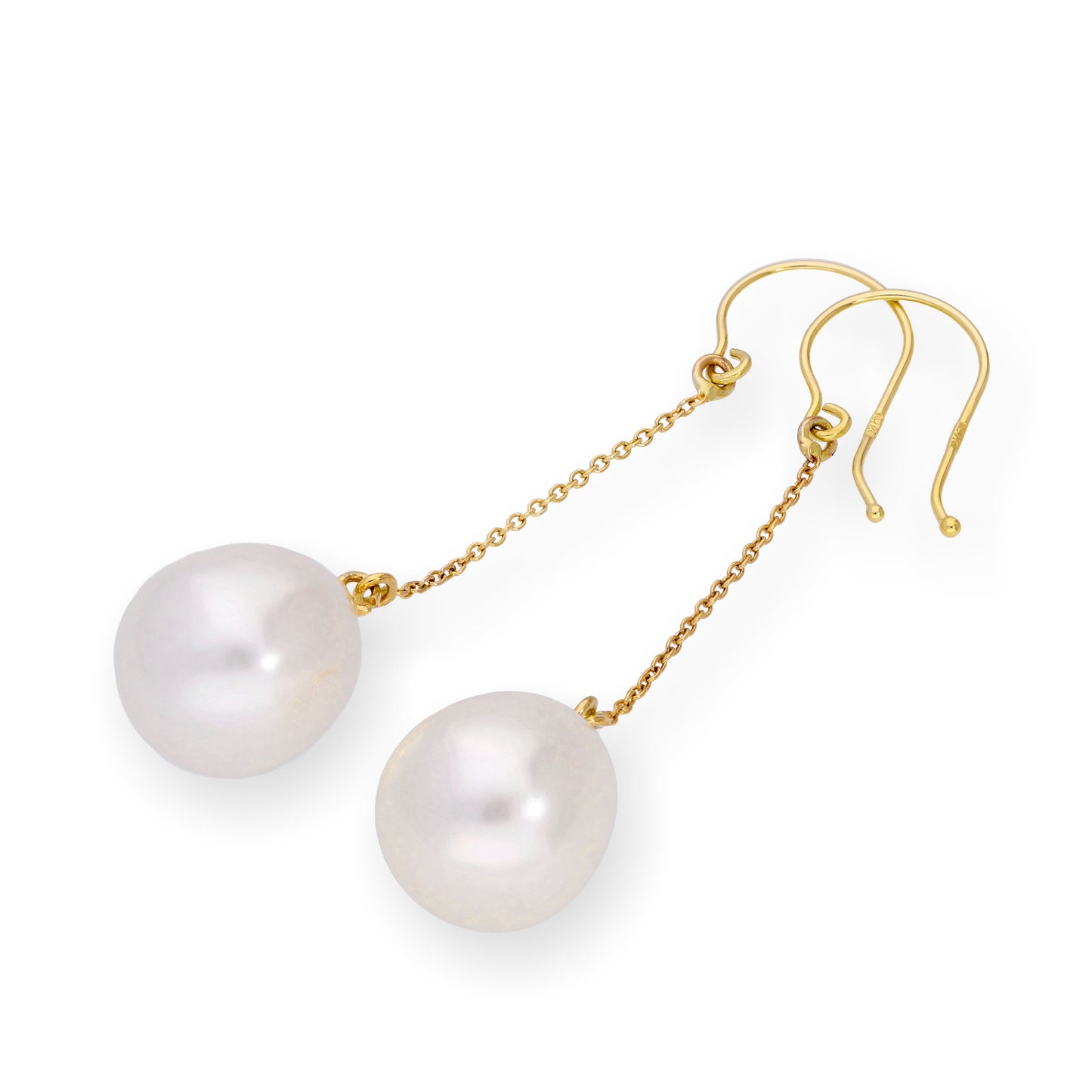 9ct Gold & Pearl Dangle Earrings