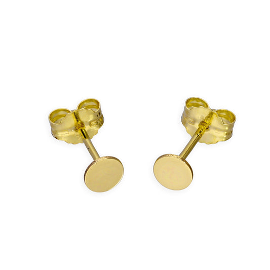 9ct Gold Flat Circle Stud Earrings