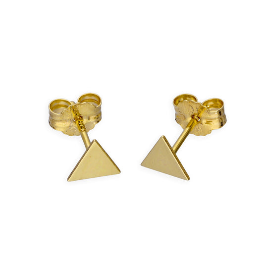 9ct Gold Flat Triangle Stud Earrings