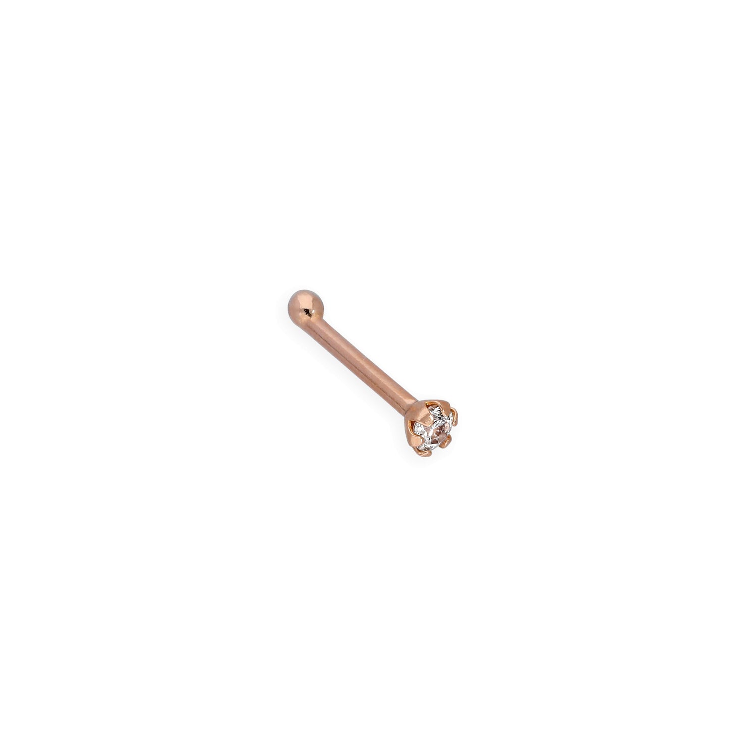 9ct Rose Gold & 0.015ct Diamond 22Ga Nose Stud