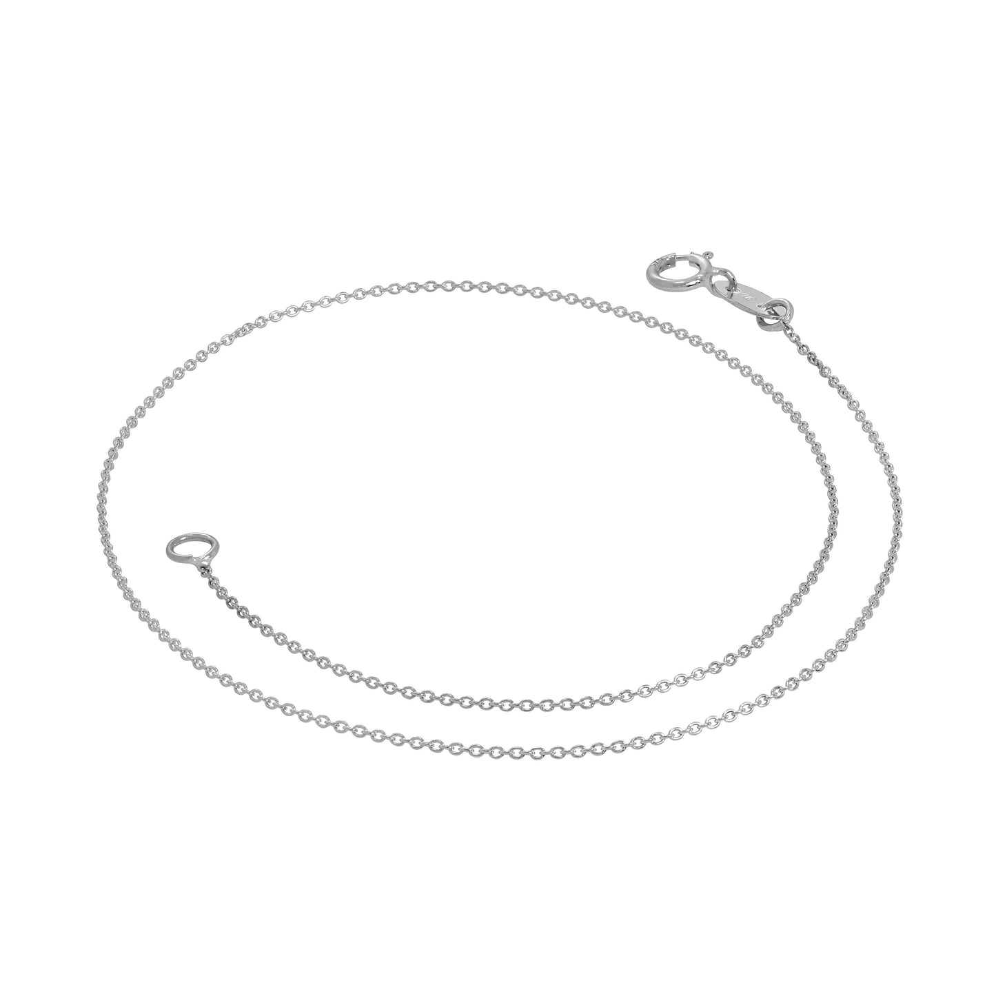 9ct White Gold 9.5 Inch Curb Anklet