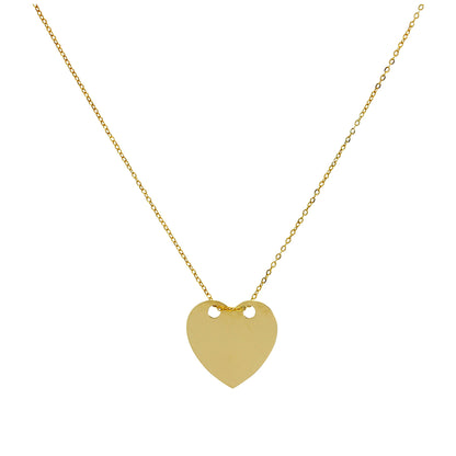 9ct Gold Engravable Heart Necklace 16 Inches