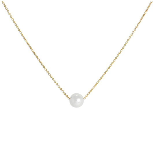 9ct Gold & 5mm Pearl 17 Inch Necklace