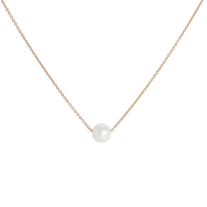 9ct Rose Gold & 5mm Pearl 17 Inch Necklace