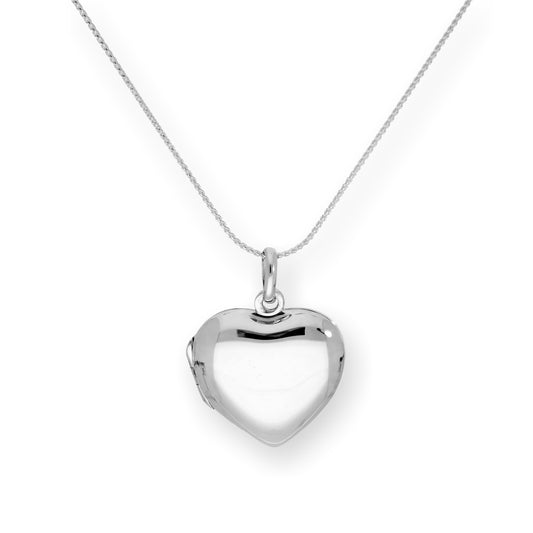 Sterling Silver Engravable Heart Locket on Chain 16 - 22 Inches