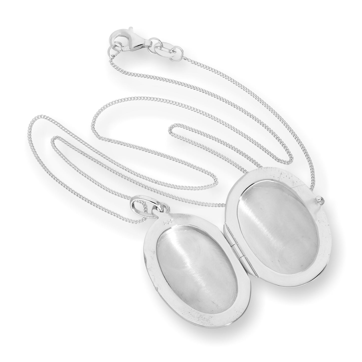 Sterling Silver Oval Engravable Locket 16 - 22 Inches