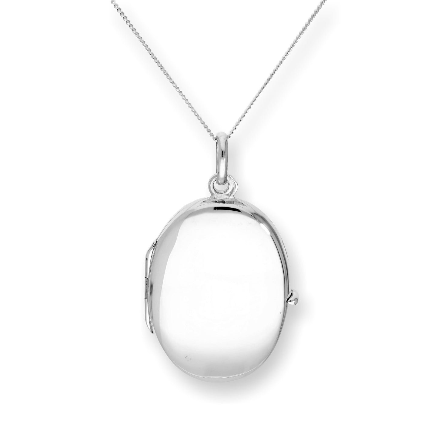 Sterling Silver Oval Engravable Locket 16 - 22 Inches