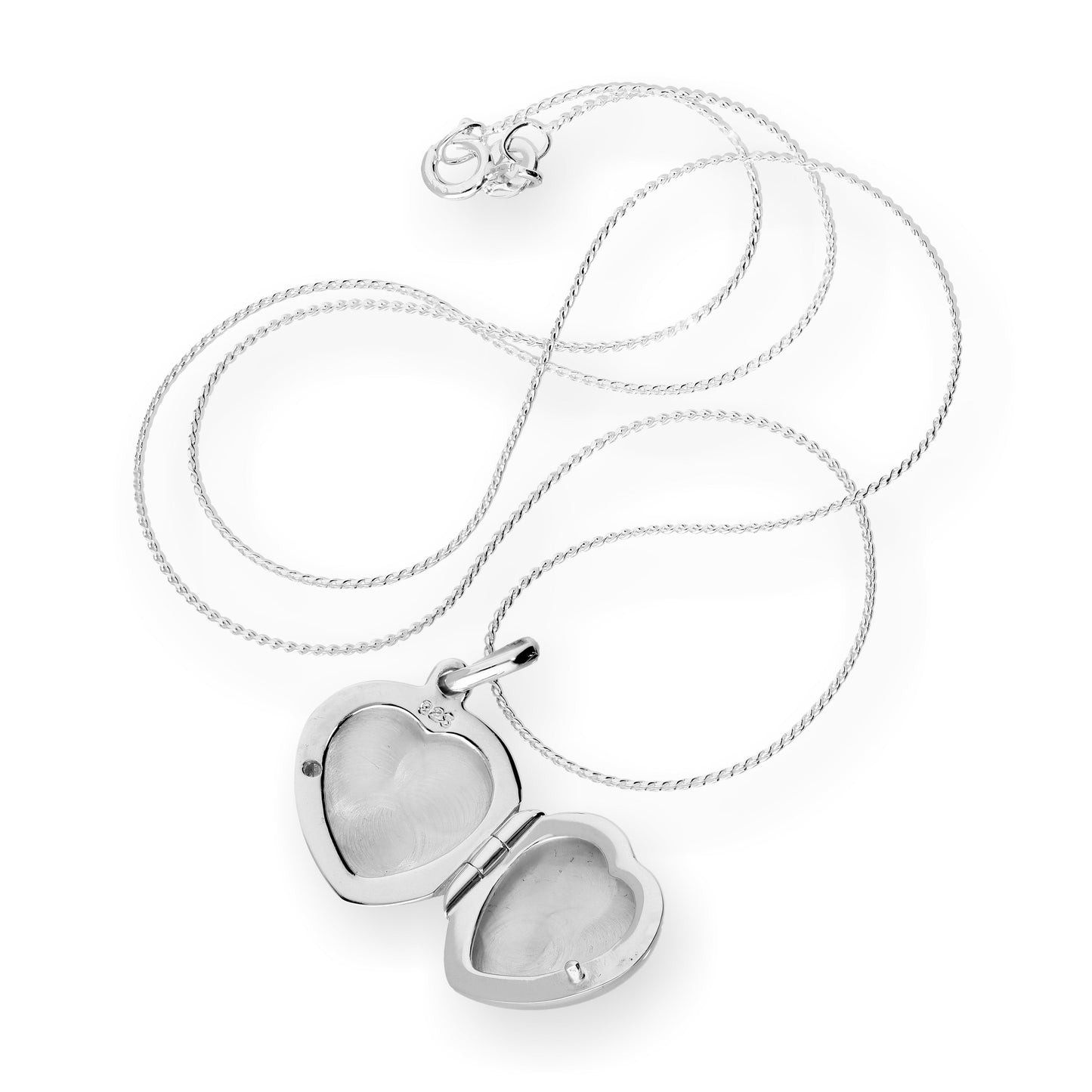 Sterling Silver Engravable Heart Locket on Chain 16 - 22 Inches