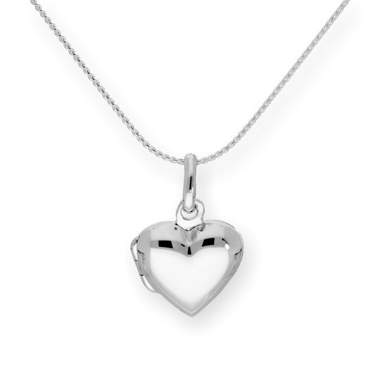 Sterling Silver Puffed Heart Engravable Locket on 16 - 22 Inches