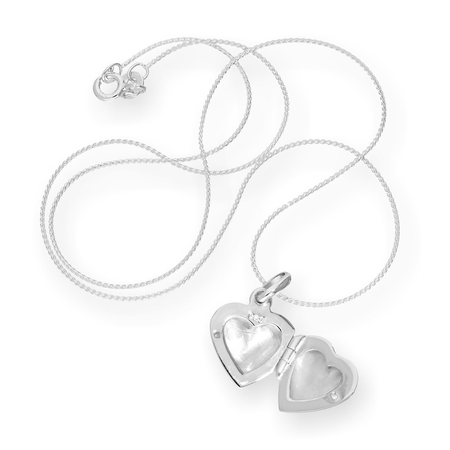 Sterling Silver Puffed Heart Engraved Locket on Chain 16 - 22 Inches