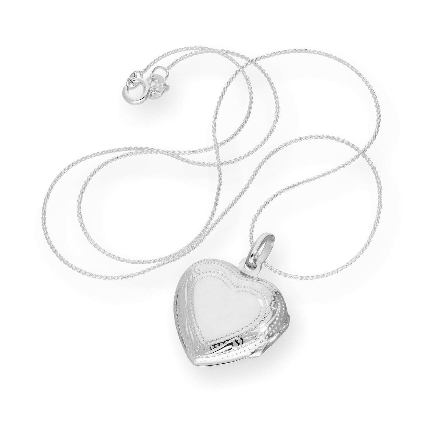 Sterling Silver Puffed Heart Engravable Locket on Chain 16 - 22 Inches