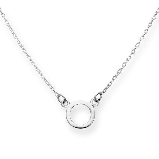 Sterling Silver Karma Circle 18 Inch Necklace